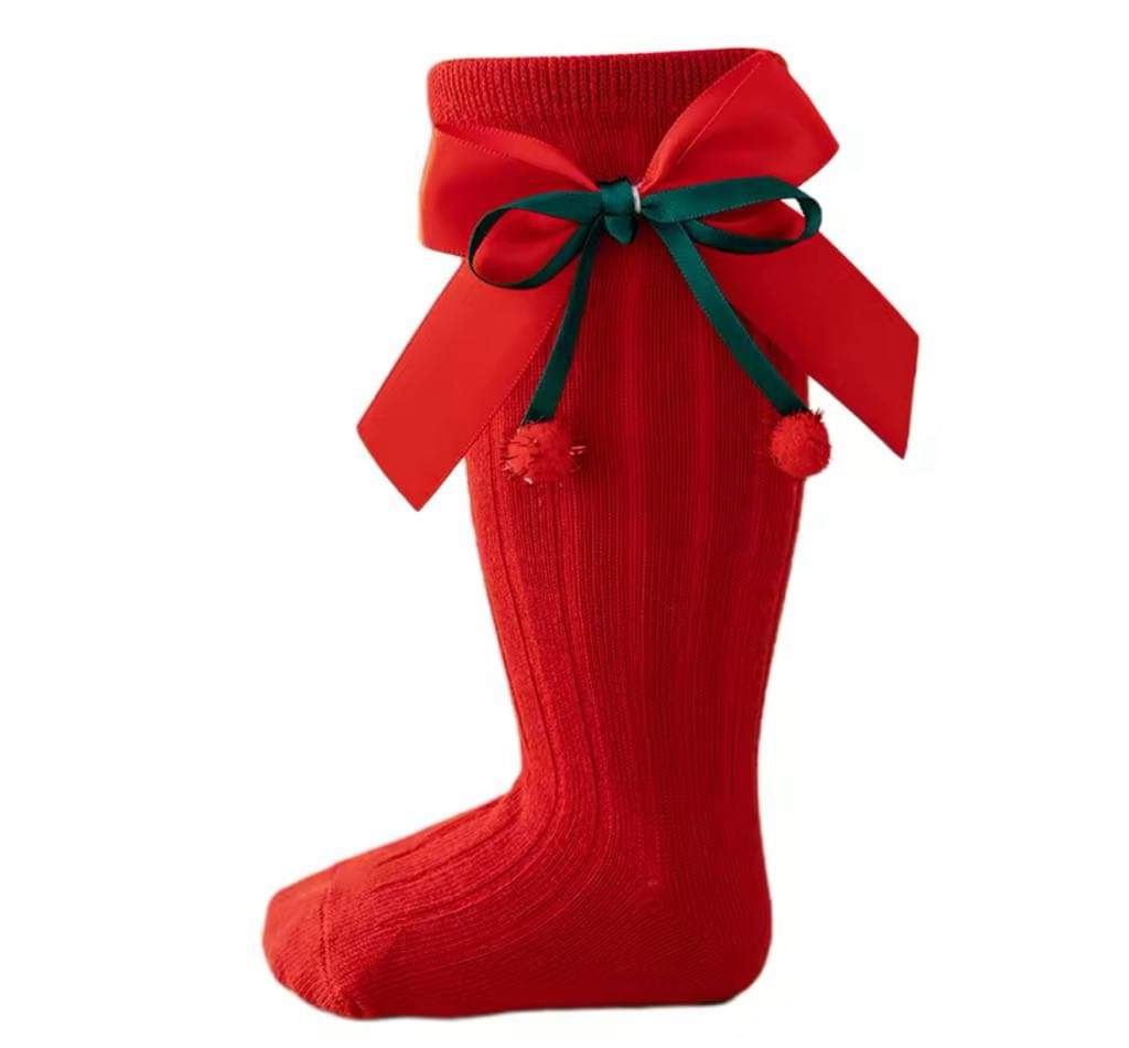 Oh What Fun Holiday Collection| Bow Knee Socks