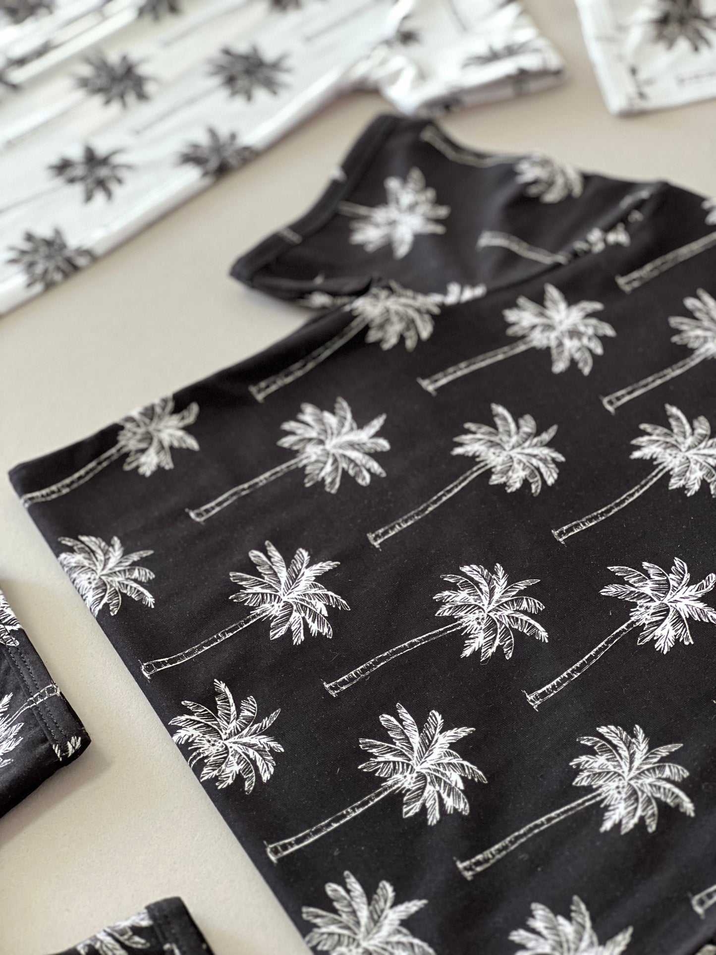 Bamboo Shorts Set | Palm Style Black