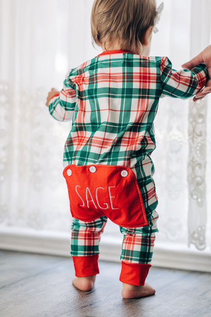 Oh What Fun Holiday Collection| Christmas Plaid ButtFlap Jammies