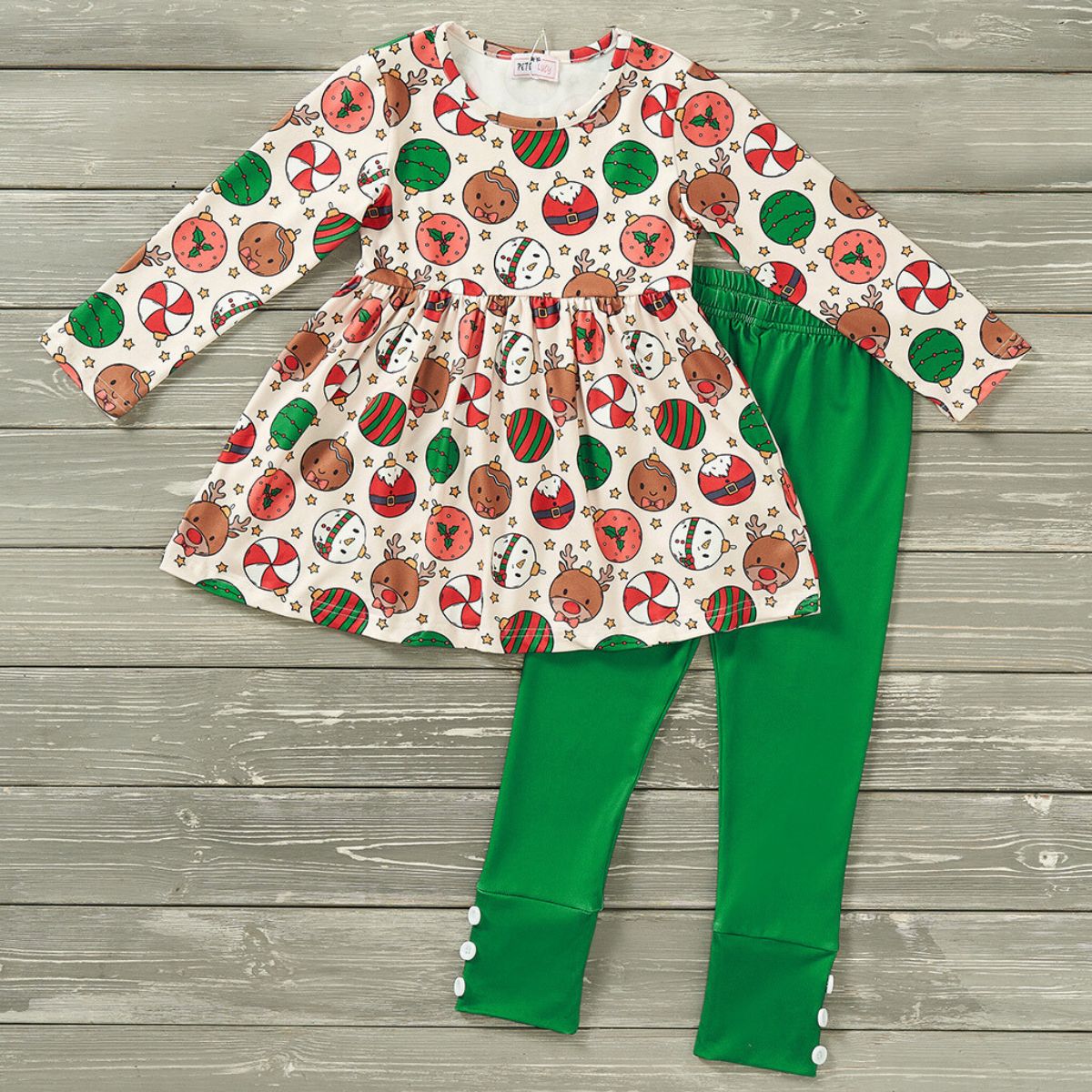 Pete+Lucy| Christmas Ornaments 2pc Pant Set