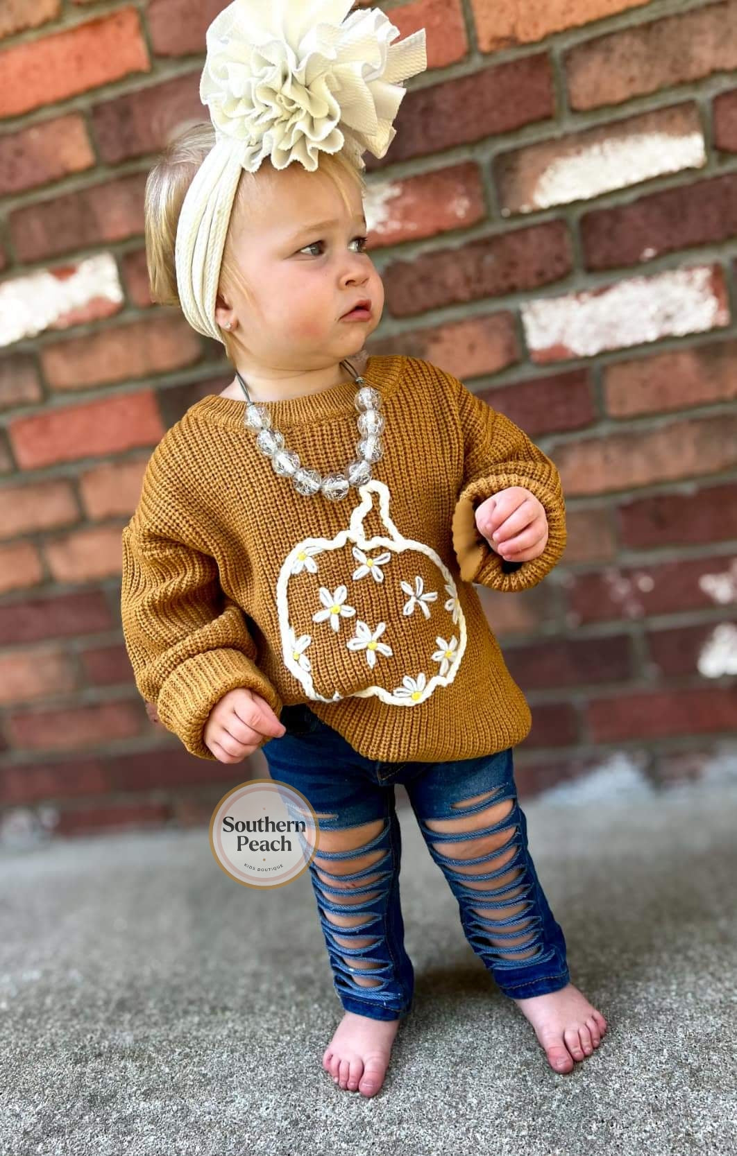 Pumpkin & Daisy Sweater