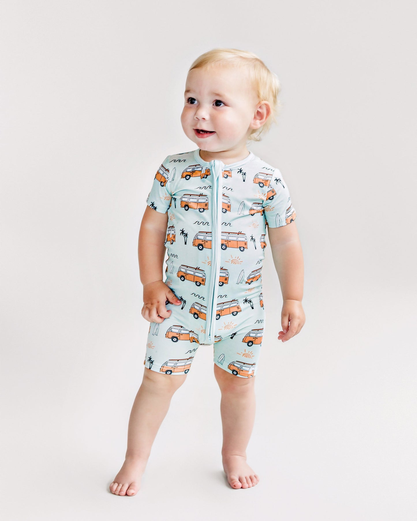 Bamboo Shorty Romper | Retro Beach