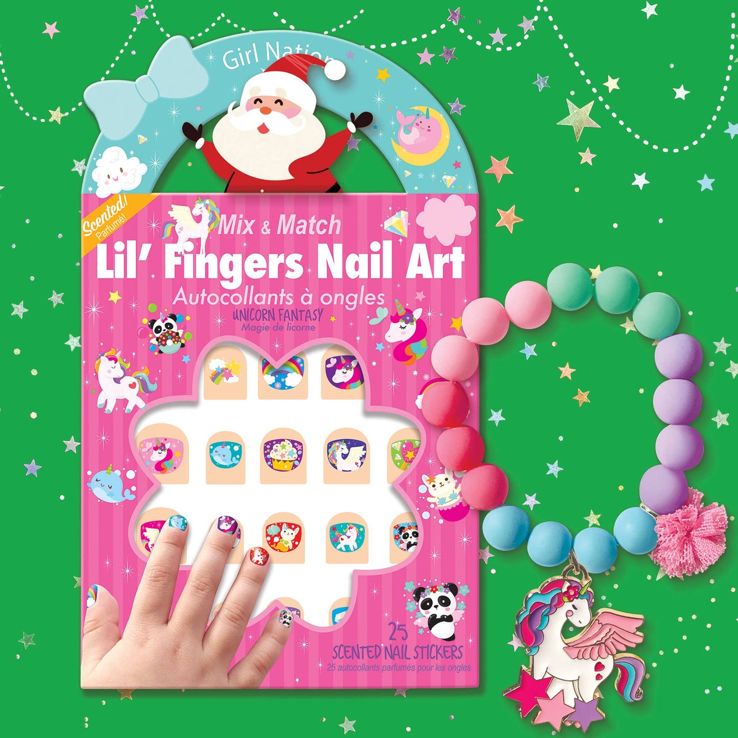 Magical Unicorn Bracelet and Nail Sticker Girly Gift Pack