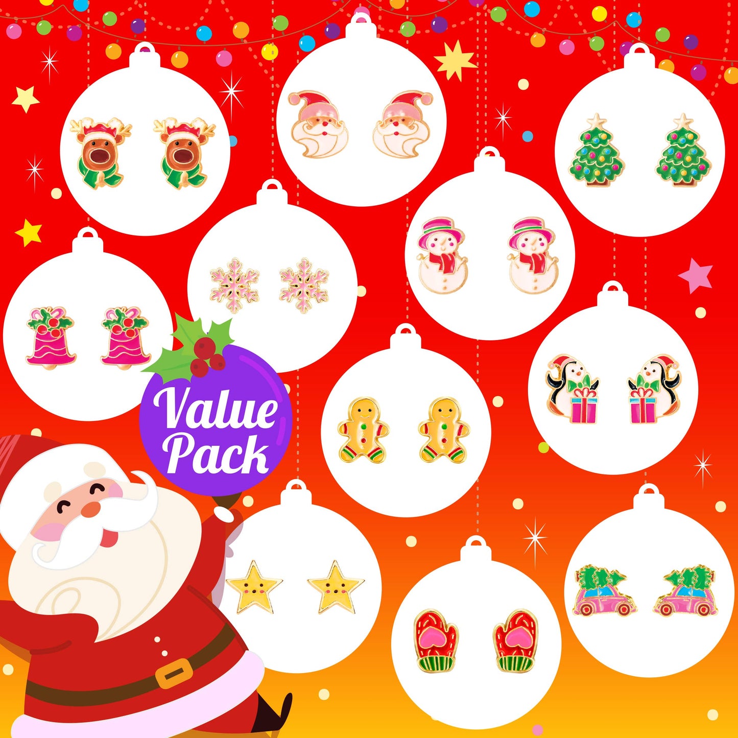 Holiday Cutie Stud Earring Value Pack