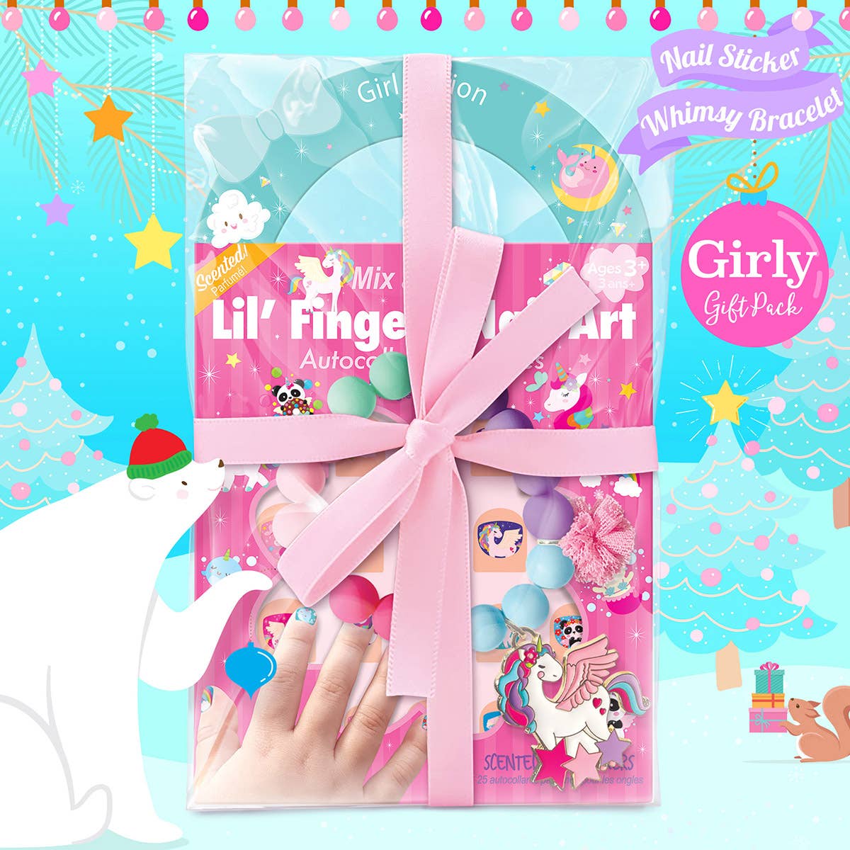 Magical Unicorn Bracelet and Nail Sticker Girly Gift Pack