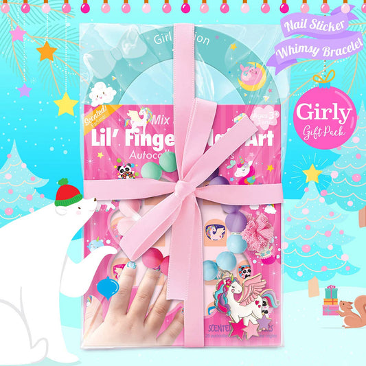 Magical Unicorn Bracelet and Nail Sticker Girly Gift Pack