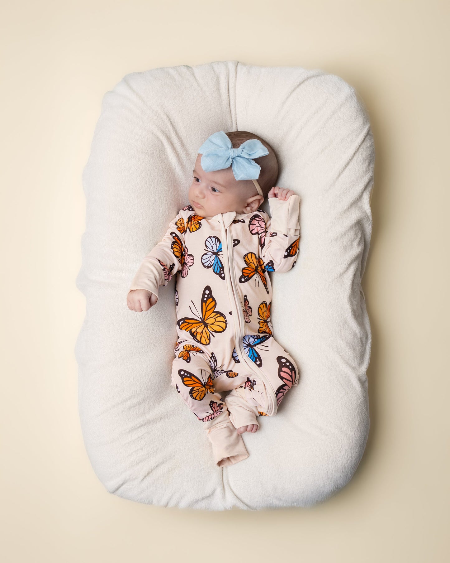 Bamboo Zip Romper | Butterflies