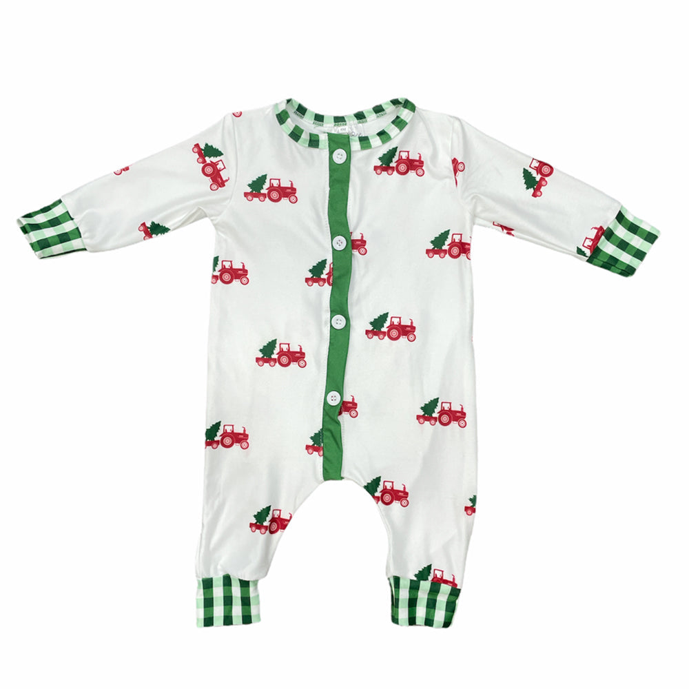Oh What Fun Holiday Collection|  Christmas Tractor Buttflap Jammies