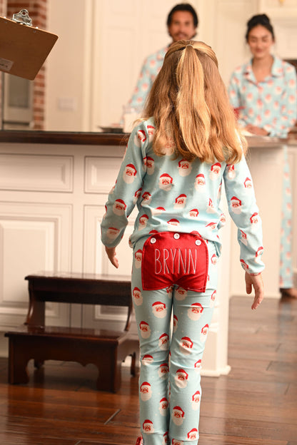 Oh What Fun Holiday Collection| Vintage Santa Ruffled Buttflap Jammies