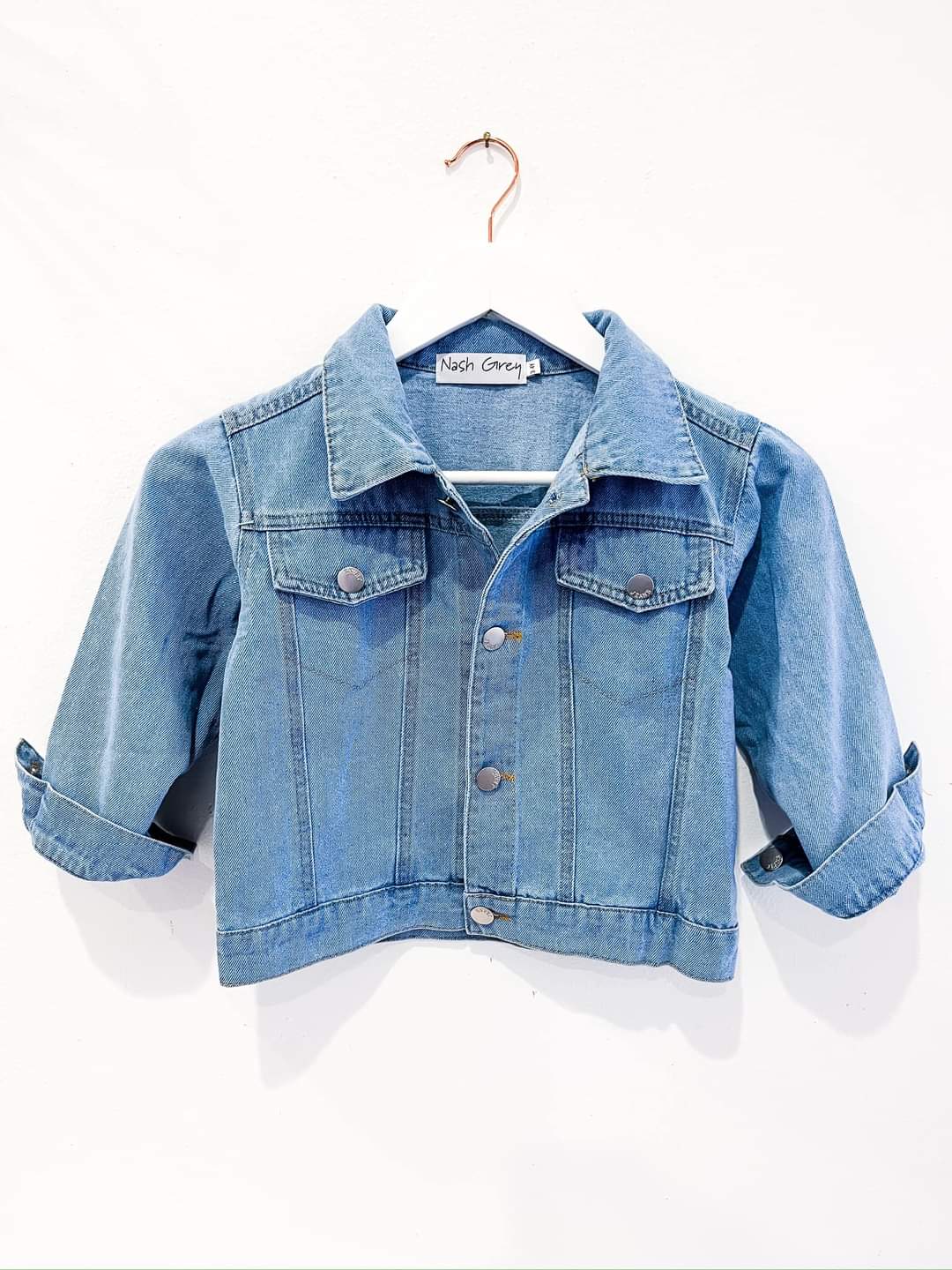 Kids Pearl Studded Denim Jacket