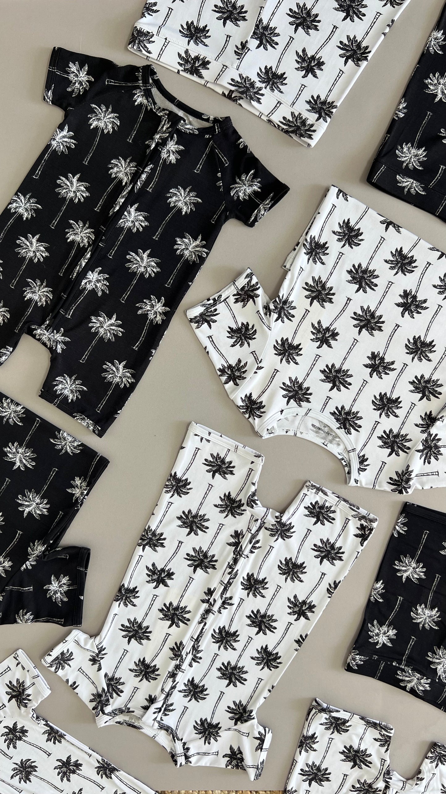 Bamboo Shorty Romper  | Palm Style White
