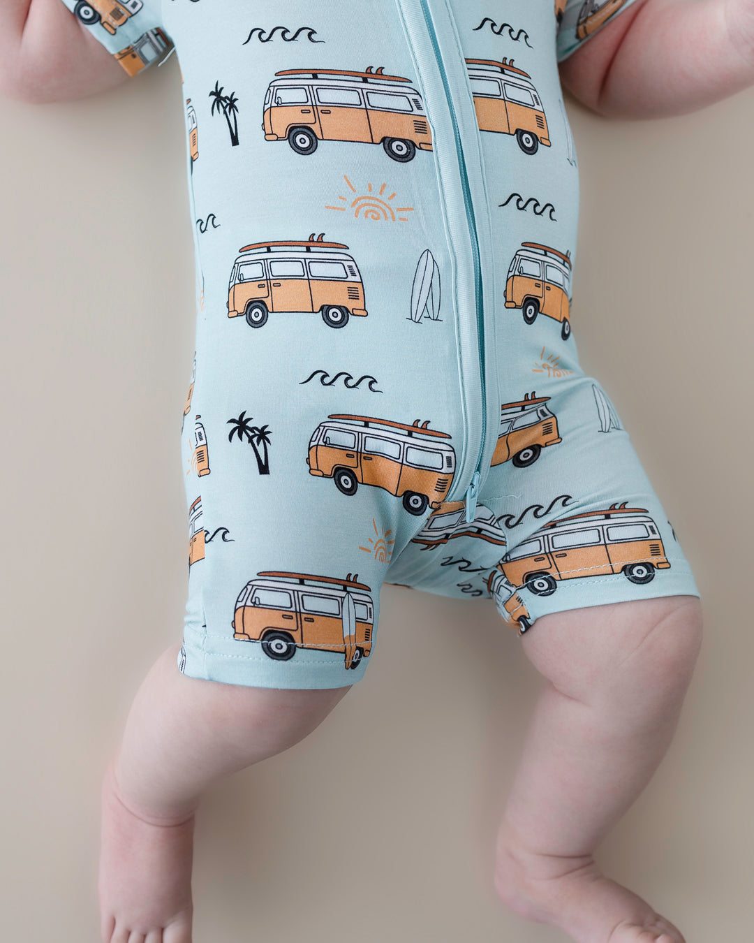 Bamboo Shorty Romper | Retro Beach
