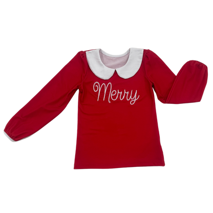 Oh What Fun Holiday Collection|  Amelia Peter Pan Merry Top