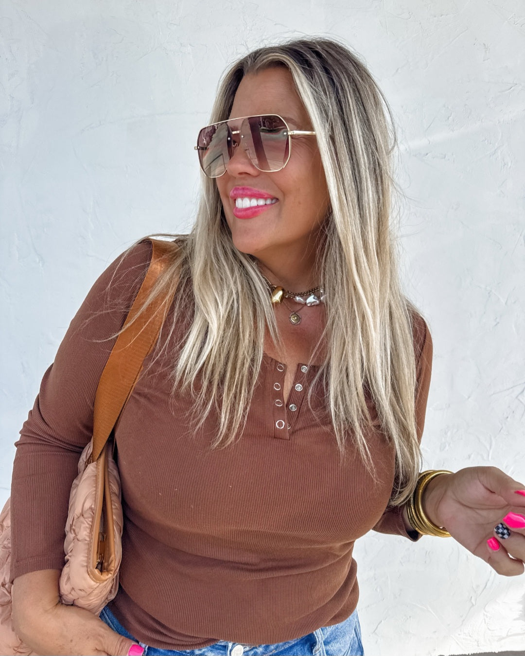 Spoil Yourself Collection| Brooklyn Snap Henley Top