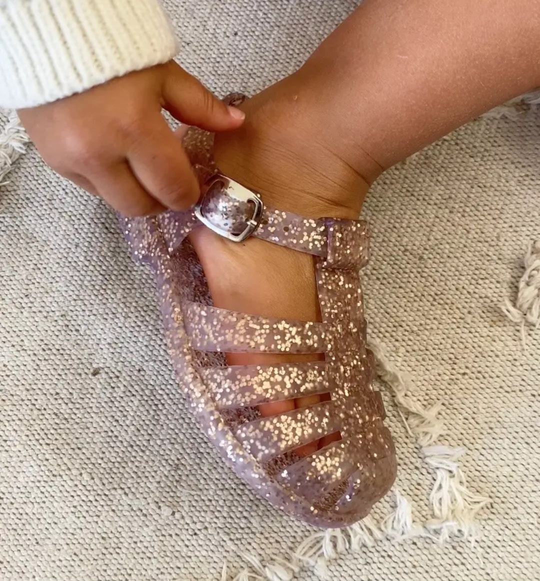 New Rose Glitter Jelly Sandals|Girls Footwear