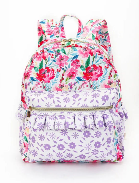 Pink Flower Ruffled Backpack | Accessories