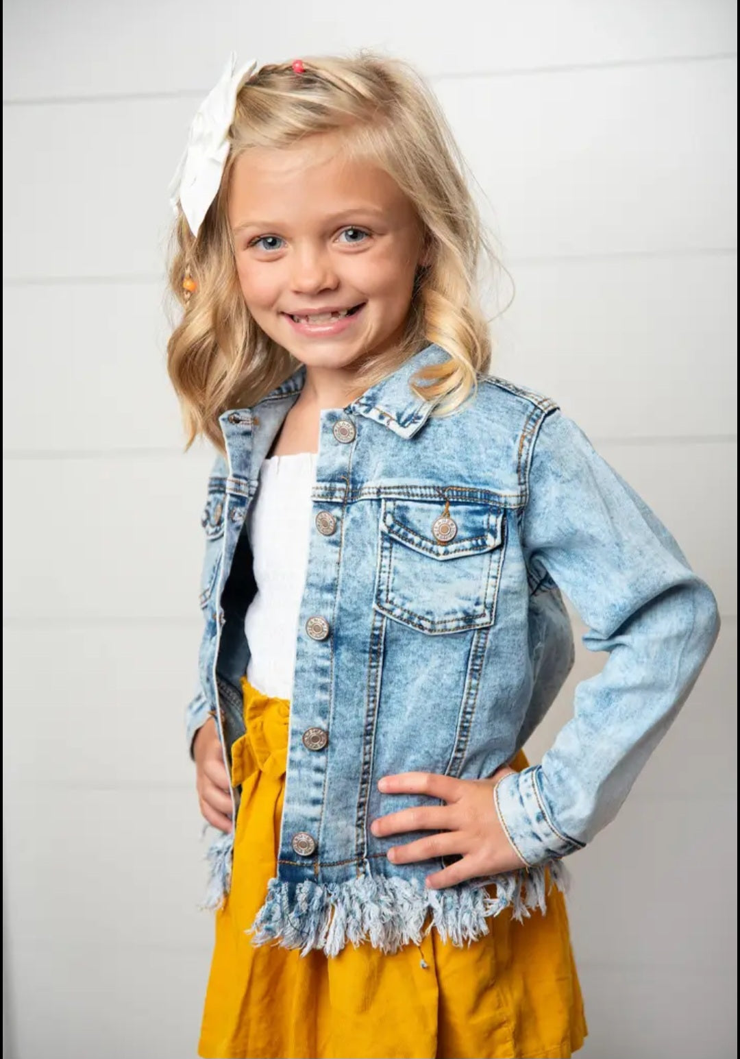 Faded Fringe Denim Jacket