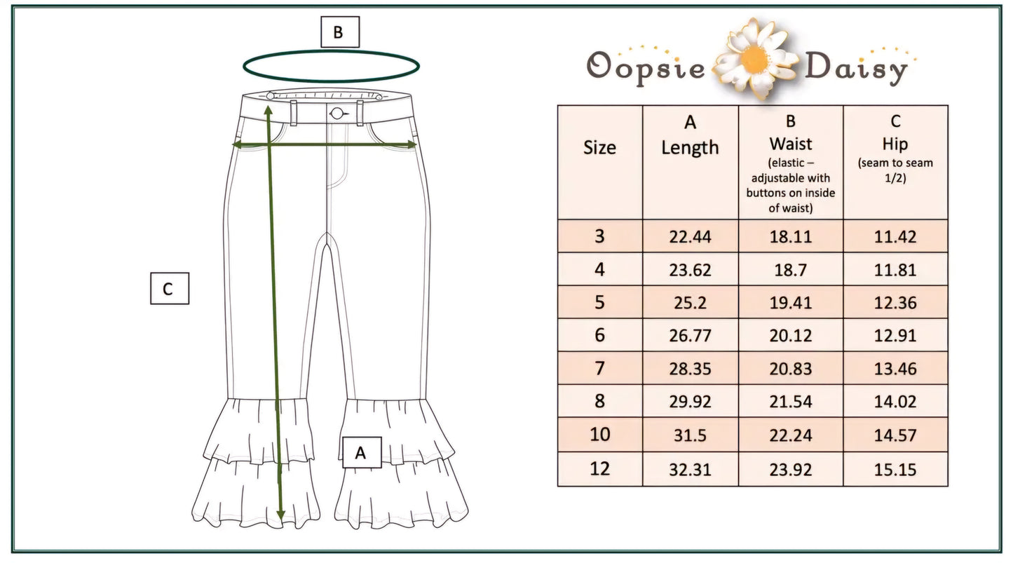 Light Denim Ruffle Pant
