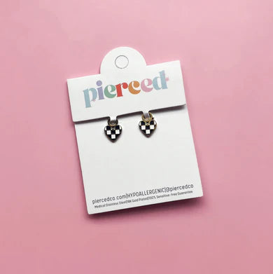 Pierced Co.  Checkered Heart Charm