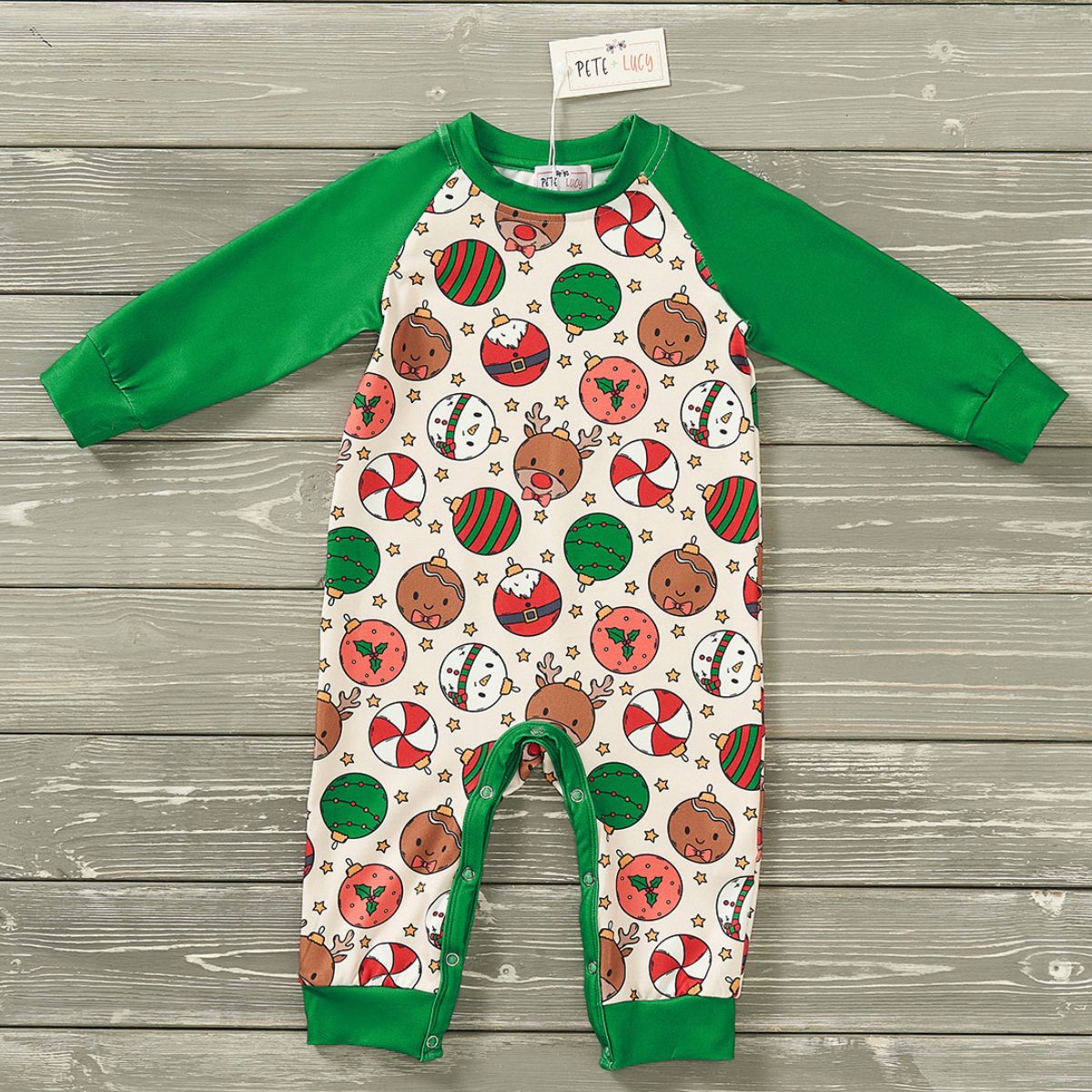 Pete+Lucy|  Christmas Ornaments Boys Infant Romper
