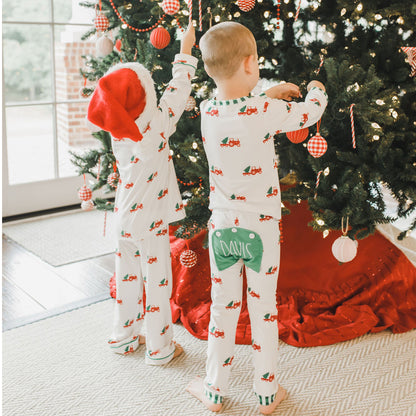 Oh What Fun Holiday Collection|  Christmas Tractor Buttflap Jammies