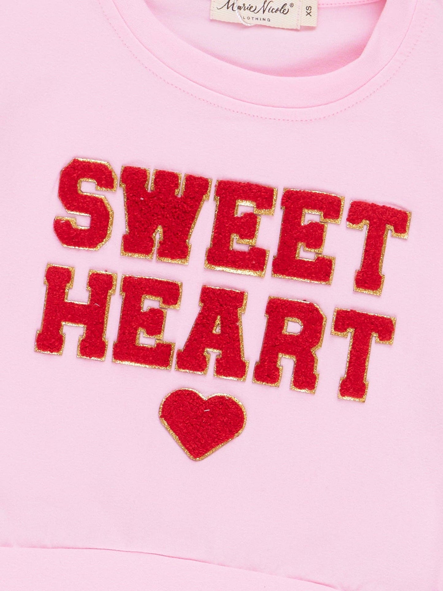 Pink & Red Sweet Heart Outfit w/ Tulle Skirt: L(4yrs)
