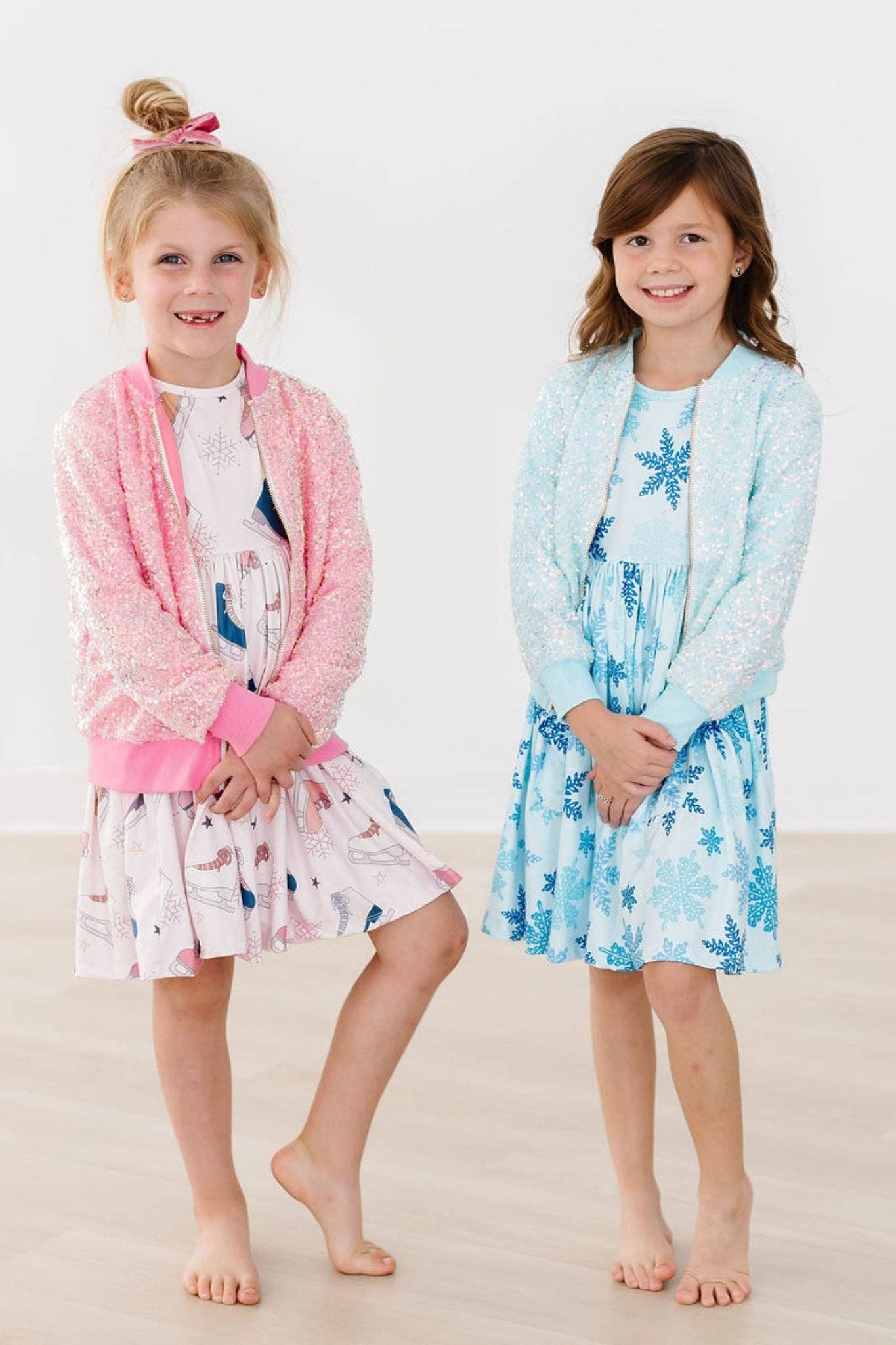 Figure Skate 3/4 Sleeve Twirl Dress: 12-24M