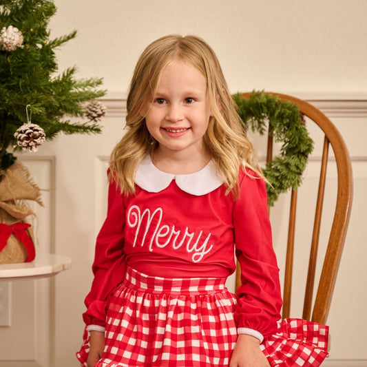 Oh What Fun Holiday Collection|  Amelia Peter Pan Merry Top