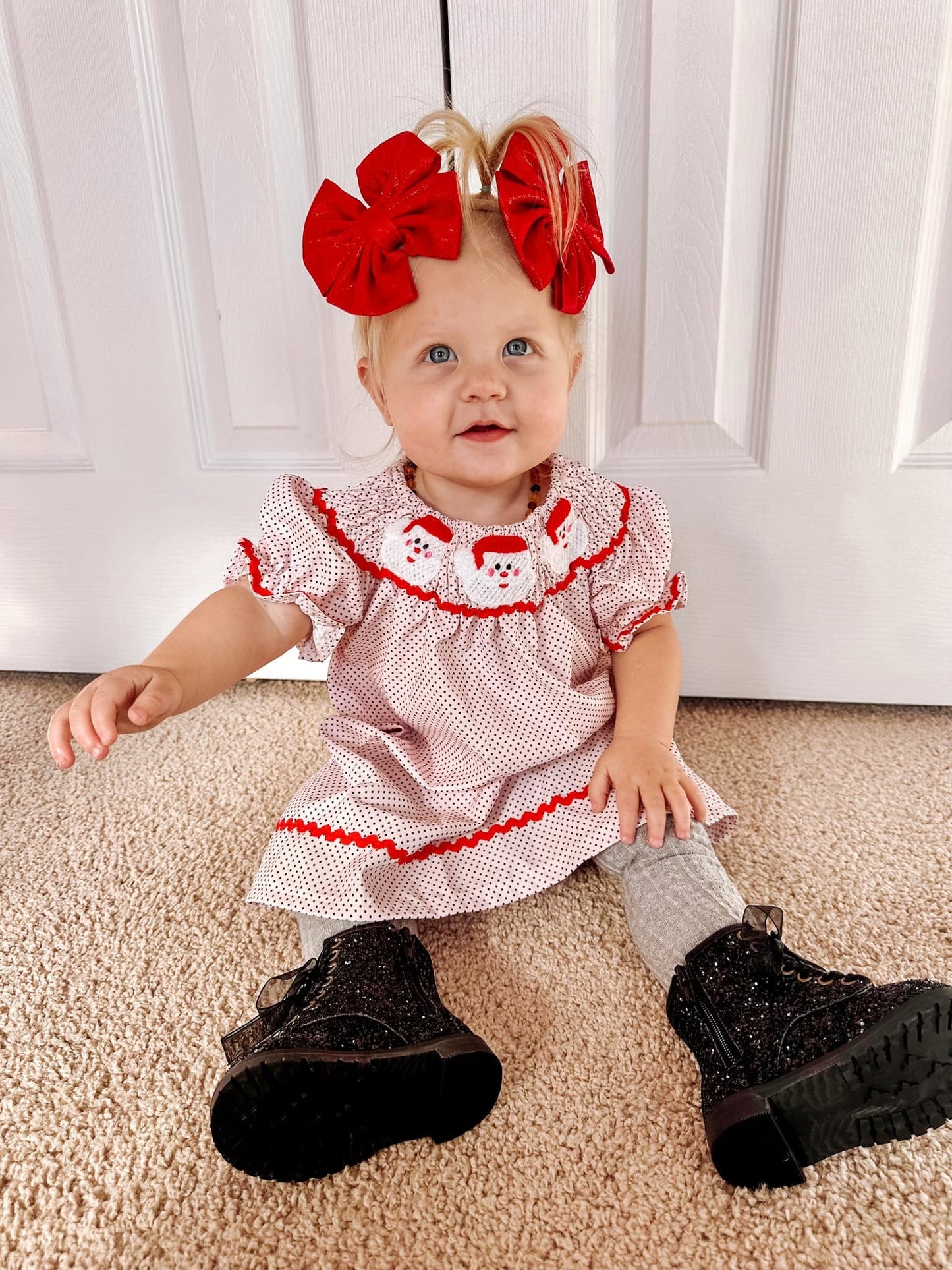 Oh What Fun Holiday Collection| Embroidered Santa Dress