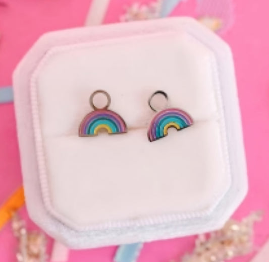 Pierced Co Silver Rainbow Charm