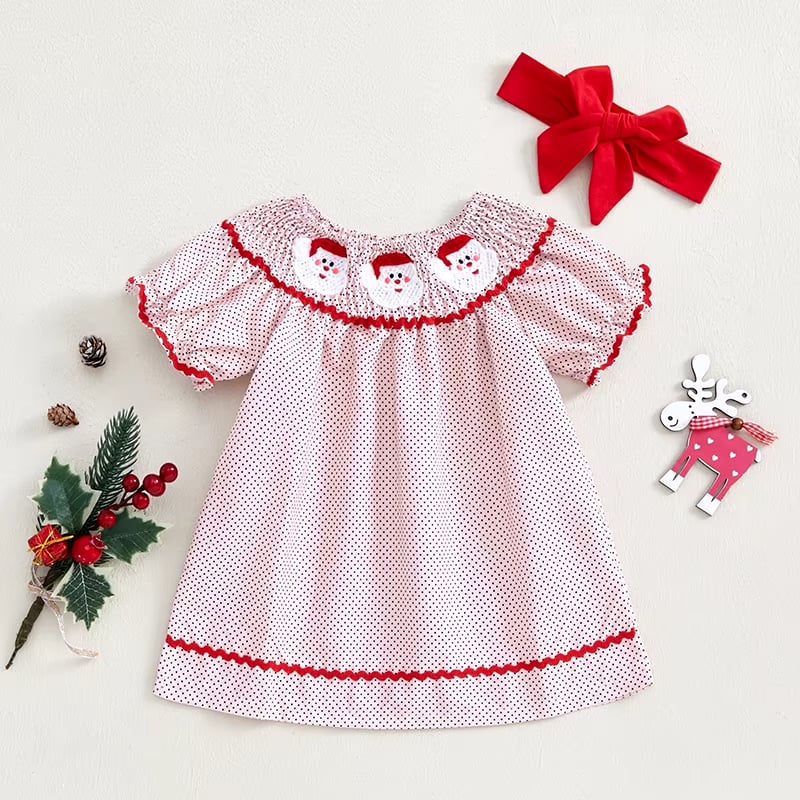Oh What Fun Holiday Collection| Embroidered Santa Dress