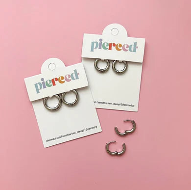 Pierced Co Silver Huggie