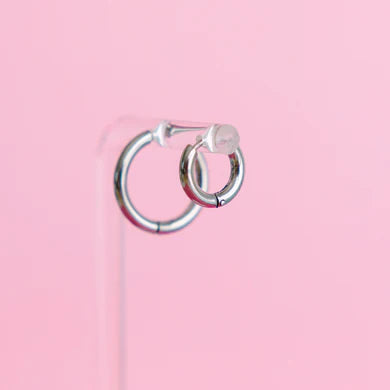 Pierced Co Silver Huggie