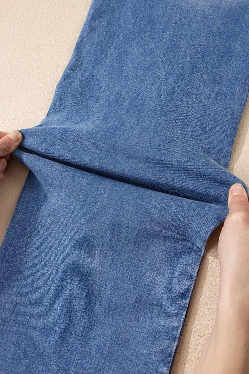 Double Button Fly Straight Jeans