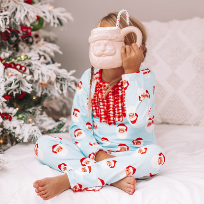 Oh What Fun Holiday Collection| Vintage Santa Ruffled Buttflap Jammies